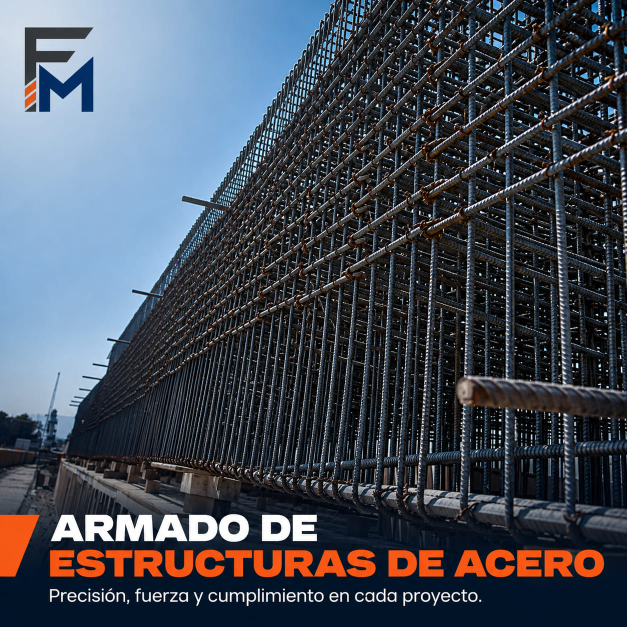 Muro de acero de refuerzo habilitado y armado