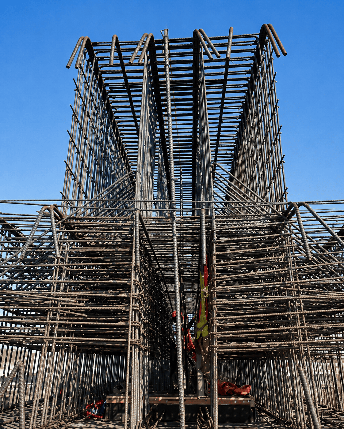 Estructura de acero de refuerzo para columnas de gran altura